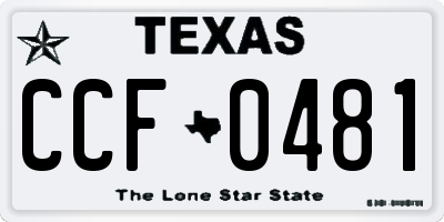 TX license plate CCF0481