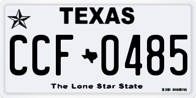 TX license plate CCF0485