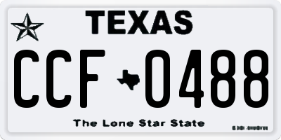 TX license plate CCF0488