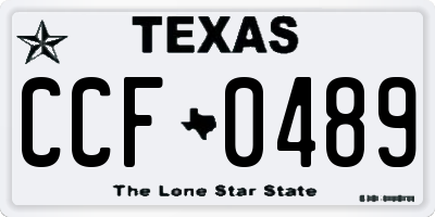 TX license plate CCF0489