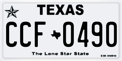 TX license plate CCF0490