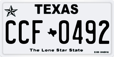TX license plate CCF0492