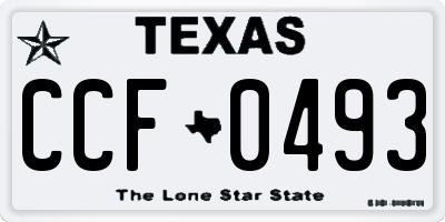 TX license plate CCF0493