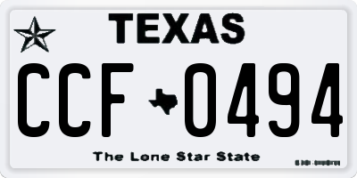 TX license plate CCF0494