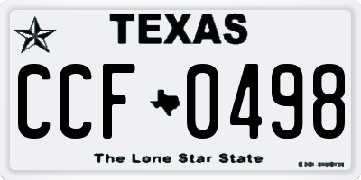 TX license plate CCF0498