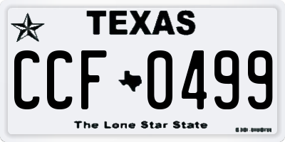 TX license plate CCF0499