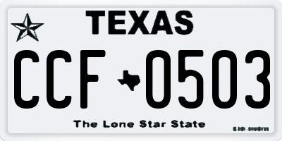 TX license plate CCF0503