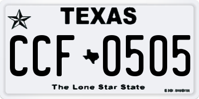 TX license plate CCF0505