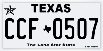 TX license plate CCF0507