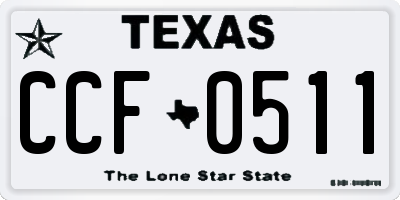 TX license plate CCF0511