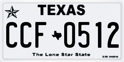 TX license plate CCF0512