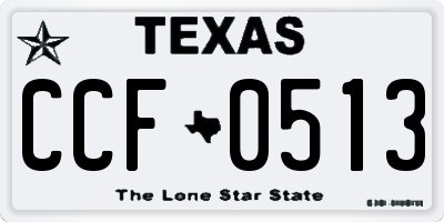 TX license plate CCF0513