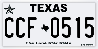 TX license plate CCF0515