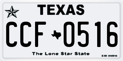 TX license plate CCF0516