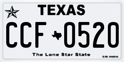TX license plate CCF0520