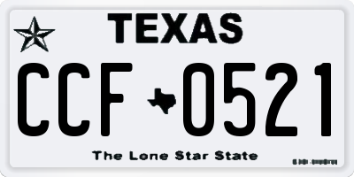 TX license plate CCF0521