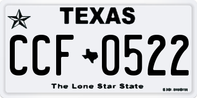 TX license plate CCF0522