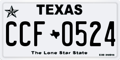 TX license plate CCF0524
