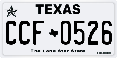 TX license plate CCF0526