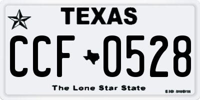 TX license plate CCF0528