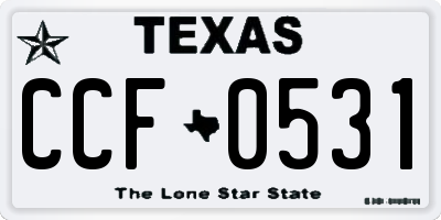 TX license plate CCF0531