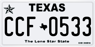 TX license plate CCF0533