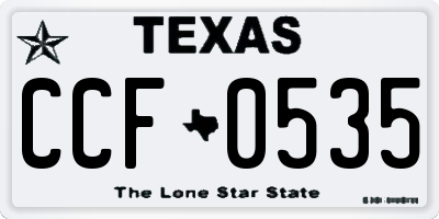 TX license plate CCF0535
