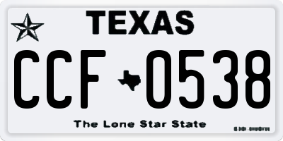 TX license plate CCF0538