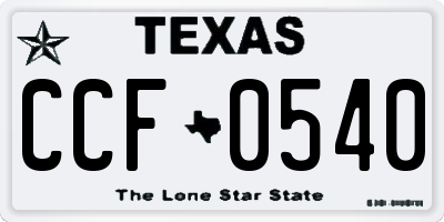 TX license plate CCF0540