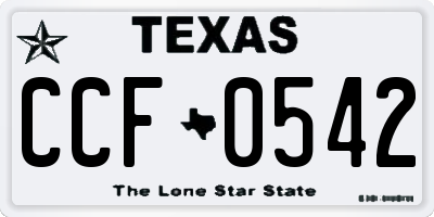 TX license plate CCF0542