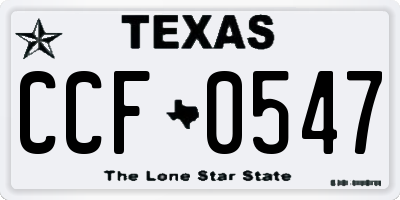 TX license plate CCF0547