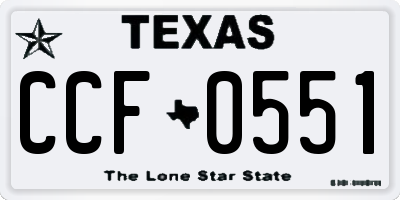 TX license plate CCF0551