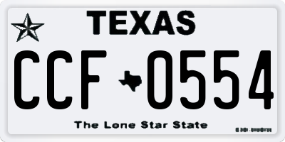 TX license plate CCF0554