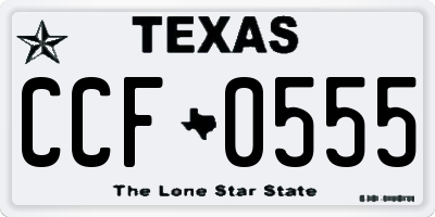 TX license plate CCF0555