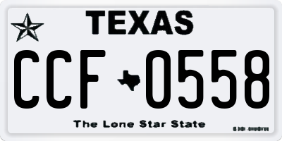 TX license plate CCF0558
