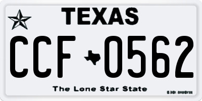 TX license plate CCF0562