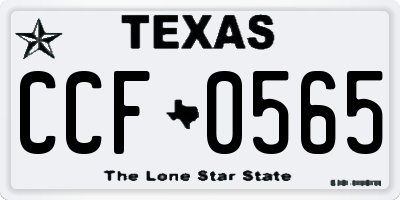 TX license plate CCF0565
