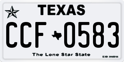 TX license plate CCF0583
