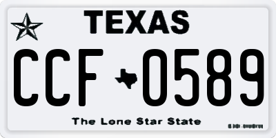 TX license plate CCF0589
