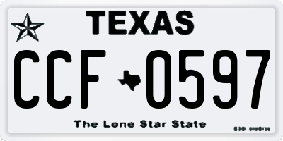 TX license plate CCF0597