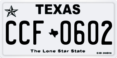 TX license plate CCF0602