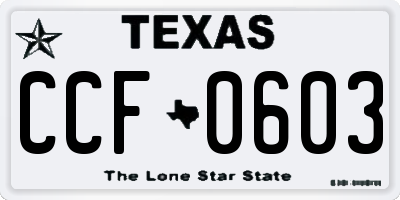 TX license plate CCF0603