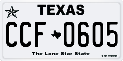 TX license plate CCF0605