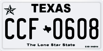 TX license plate CCF0608