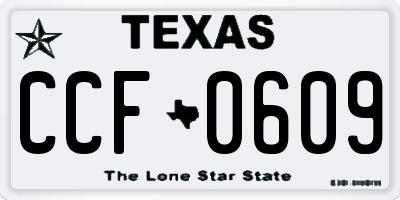 TX license plate CCF0609