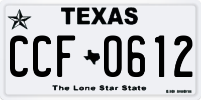 TX license plate CCF0612