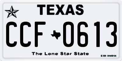 TX license plate CCF0613
