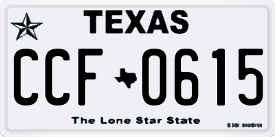 TX license plate CCF0615
