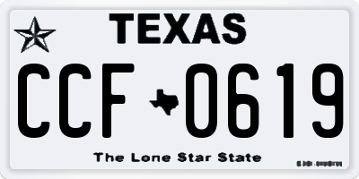 TX license plate CCF0619