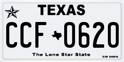 TX license plate CCF0620